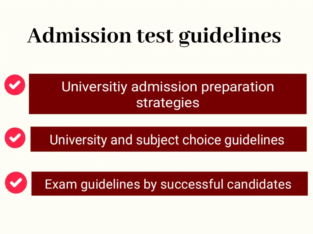 Admission test guidelines